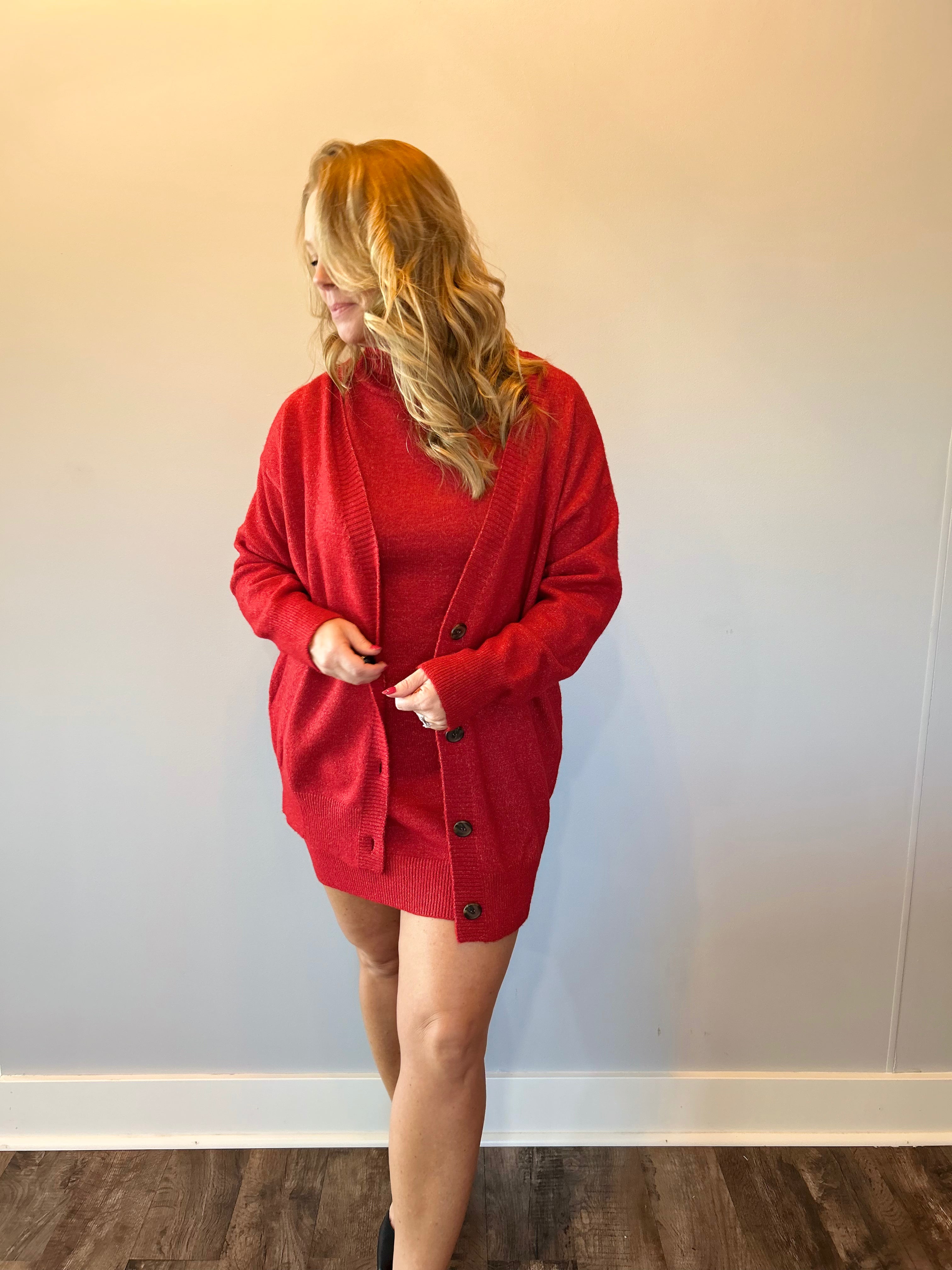 Bold Move Cardigan in Red