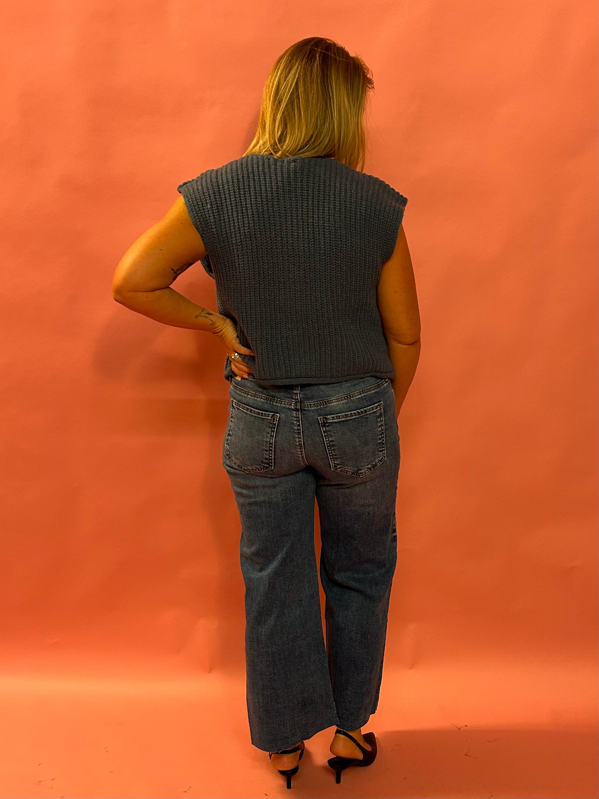 Bold Moves Button Front Sweater Vest