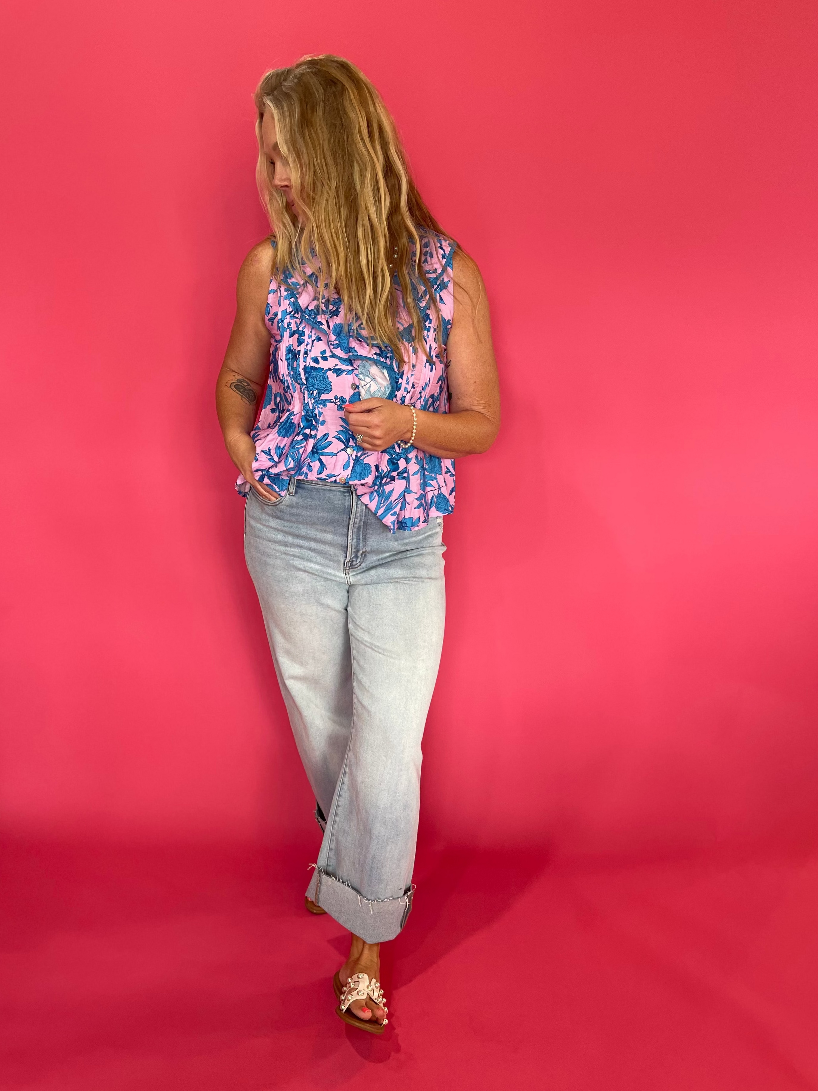 Botanical Garden Ruffle Top