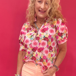 Bouquet of Confidence Puff Sleeve Floral Blouse