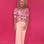 Bouquet of Confidence Puff Sleeve Floral Blouse