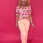 Bouquet of Confidence Puff Sleeve Floral Blouse