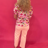 Bouquet of Confidence Puff Sleeve Floral Blouse