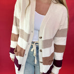 Button Bliss Striped Cardigan