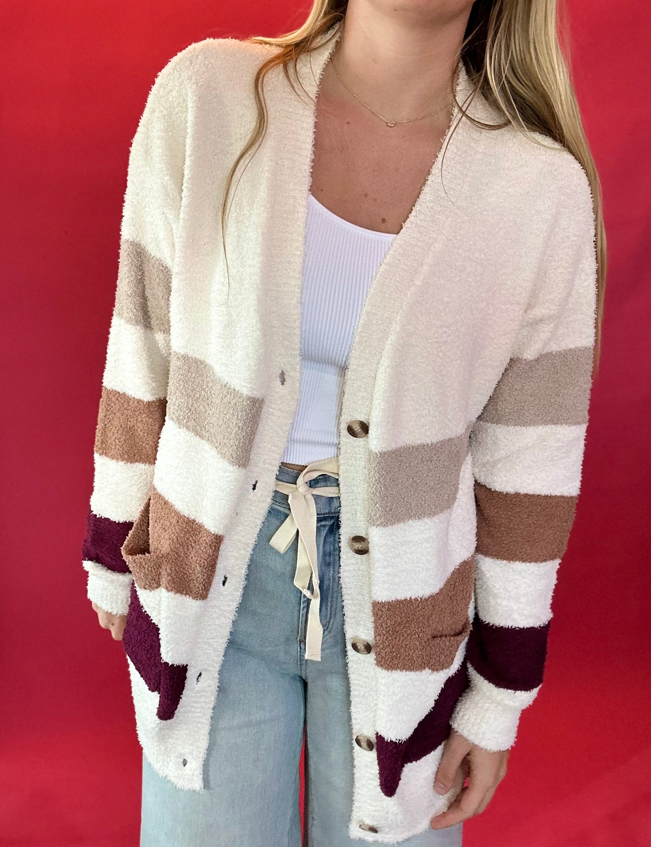 Button Bliss Striped Cardigan