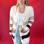 Button Bliss Striped Cardigan