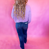 Buttoned Bliss Fluffy Knit Sweater in Pink