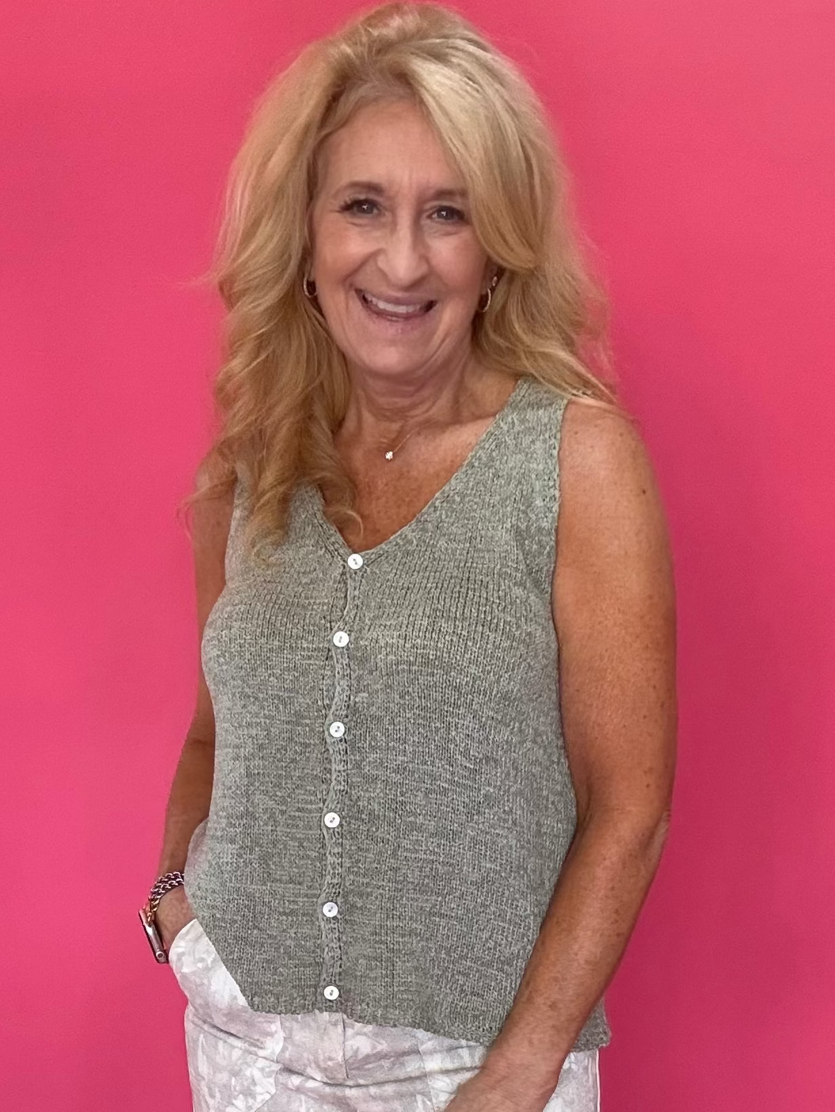 Buttoned Up & Breezy Sweater Vest in Sage