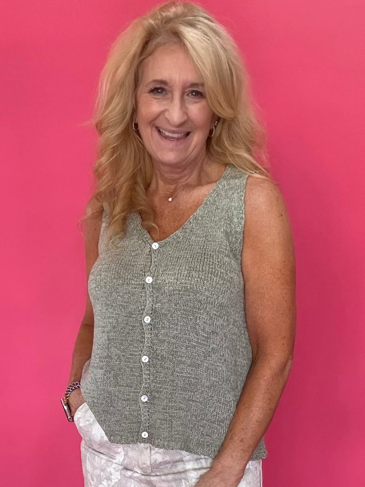 Buttoned Up & Breezy Sweater Vest in Sage