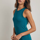 CREW NECK RIBBED KNIT TANK TOP / WL18-1044