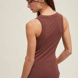 CREW NECK RIBBED KNIT TANK TOP / WL18-1044
