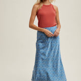 CREW NECK RIBBED KNIT TANK TOP / WL18-1044