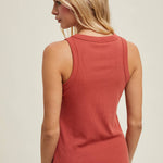 CREW NECK RIBBED KNIT TANK TOP / WL18-1044