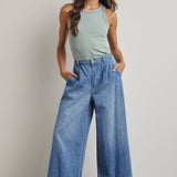 CREW NECK RIBBED KNIT TANK TOP / WL18-1044