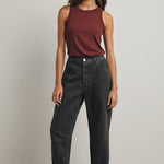 CREW NECK RIBBED KNIT TANK TOP / WL18-1044