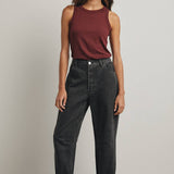 CREW NECK RIBBED KNIT TANK TOP / WL18-1044