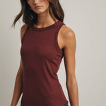 CREW NECK RIBBED KNIT TANK TOP / WL18-1044