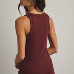 CREW NECK RIBBED KNIT TANK TOP / WL18-1044