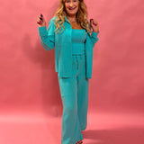 Cambria Gauze Top in Cabana Green