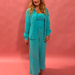 Cambria Gauze Top in Cabana Green