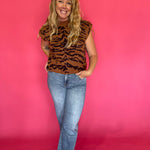 Camel-Leon Print Top