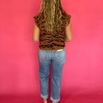 Camel-Leon Print Top