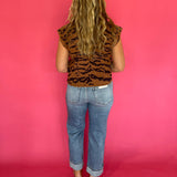 Camel-Leon Print Top