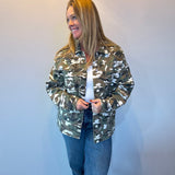 Camo Chest Pockets Loose Jean Jacket