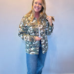 Camo Chest Pockets Loose Jean Jacket