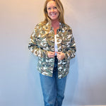 Camo Chest Pockets Loose Jean Jacket