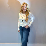 Candy Cane Lane Embroidered Button-Up Cardigan