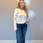 Candy Cane Lane Embroidered Button-Up Cardigan