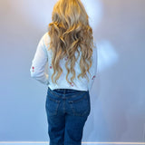 Candy Cane Lane Embroidered Button-Up Cardigan