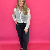 Cecilia Polka Dot Button-Up Blouse in Ivory - Shabby 2 Chic Boutiques