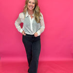 Cecilia Polka Dot Button-Up Blouse in Ivory - Shabby 2 Chic Boutiques