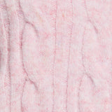 Chalet Charm Cable Knit Zip Jacket in Pink