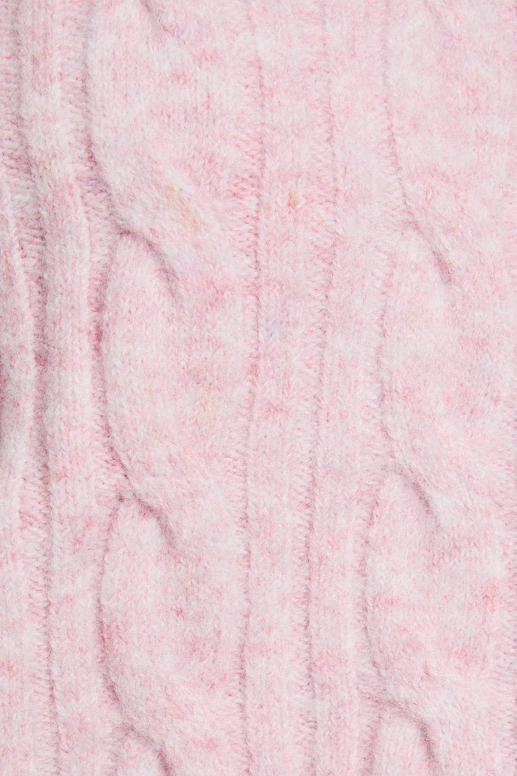 Chalet Charm Cable Knit Zip Jacket in Pink