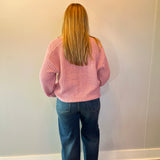 Chenille V-Neck Button Cardigan in Pink - Shabby 2 Chic Boutiques