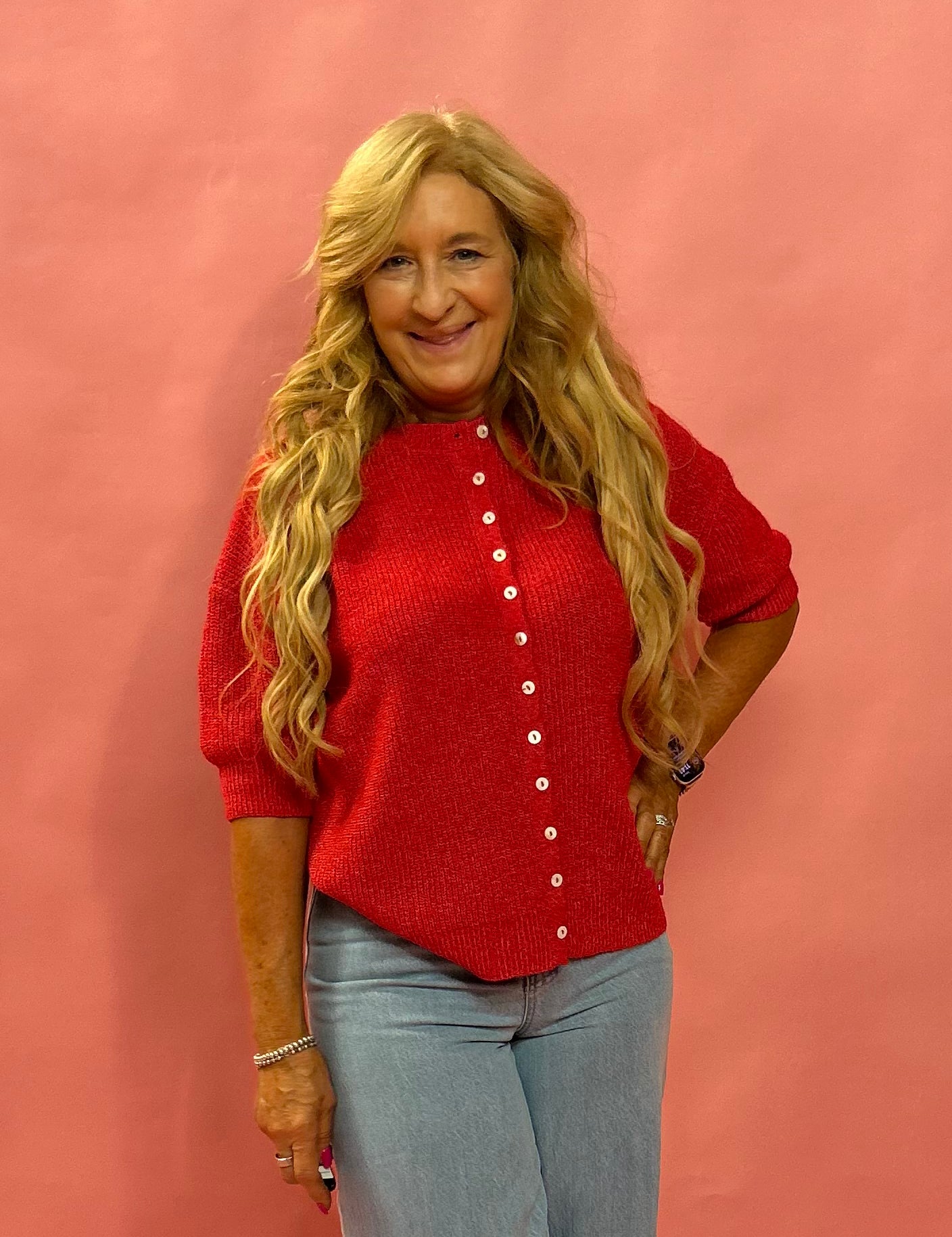 Cherie Cardigan in Red