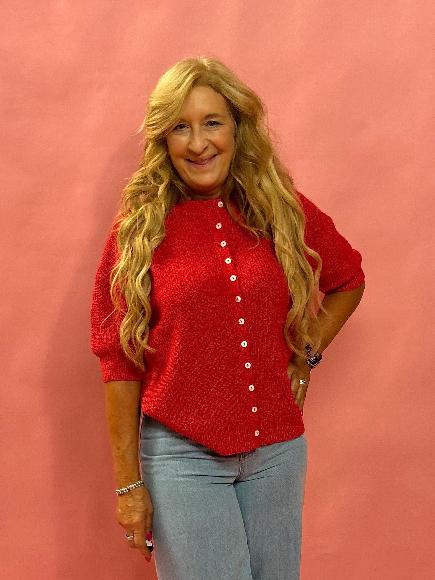 Cherie Cardigan in Red