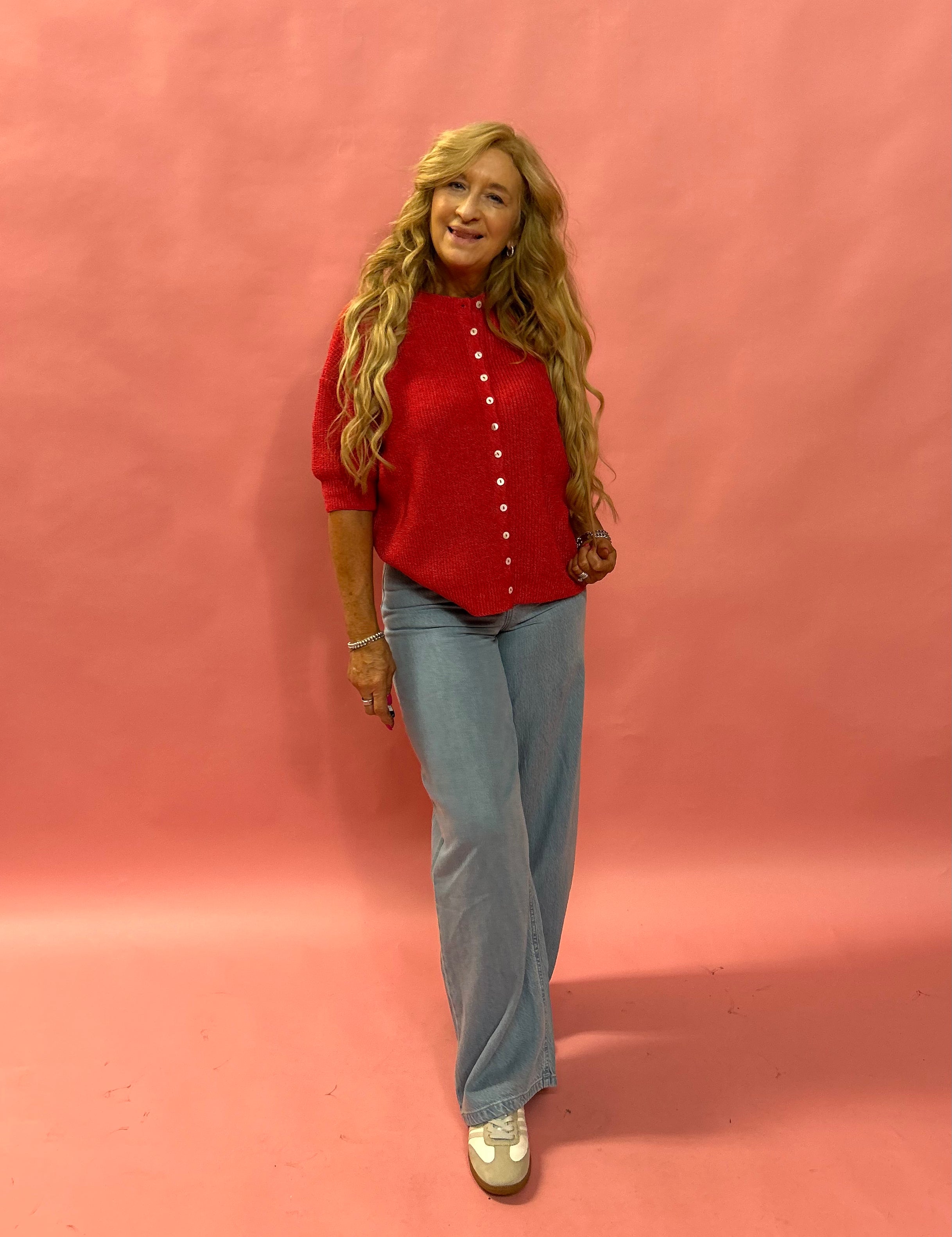 Cherie Cardigan in Red