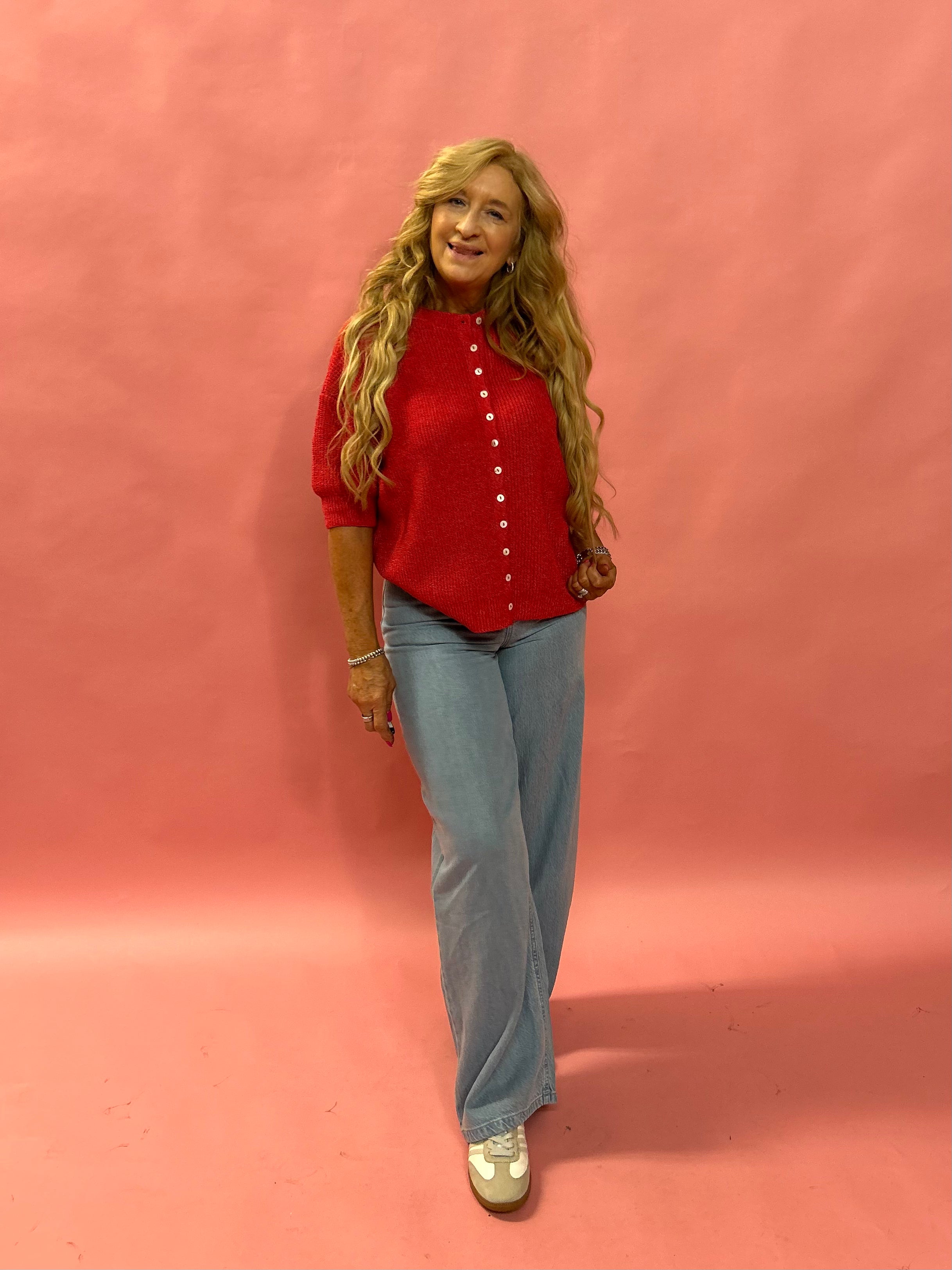 Cherie Cardigan in Red