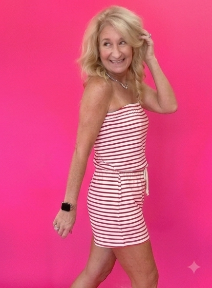 Cherry On Top Striped Romper