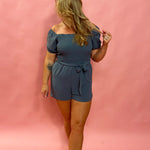 Chic Ease Square Neck Smocked Romper