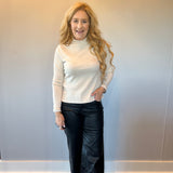 Chic Edge Ribbed Mock Neck Sweater