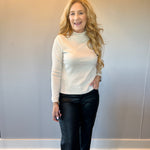 Chic Edge Ribbed Mock Neck Sweater