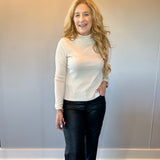 Chic Edge Ribbed Mock Neck Sweater