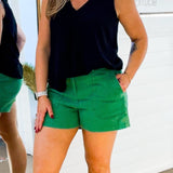 Chic Trouser Style Shorts in Kelly Green