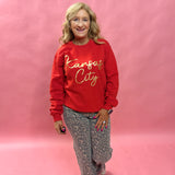 Chiefs Puff Sweatshirt in Red - Shabby 2 Chic Boutiques