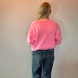 Chloe Cozy V-Neck Sweater in Pink